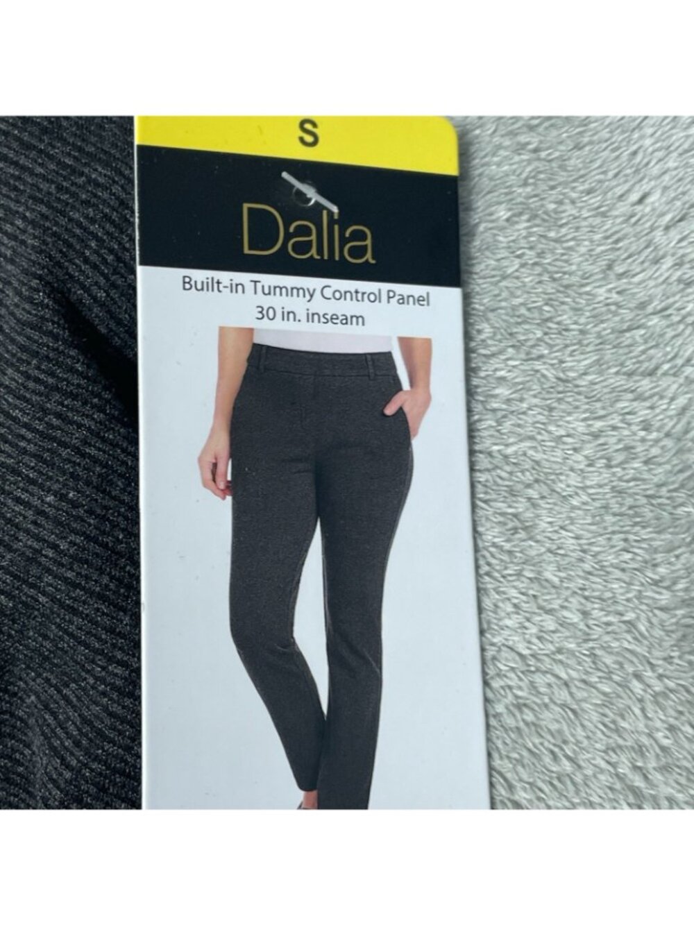 NWT Dalia Women's S Gray Mid-Rise Slim Dress Pants Tummy Control Pull onG2095 - Picture 11 of 14